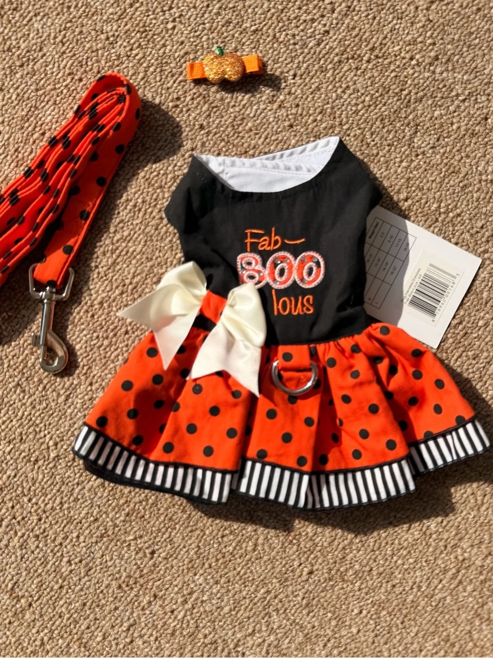 Doggie Design Fall Halloween Dog Harness Dress XS NWT